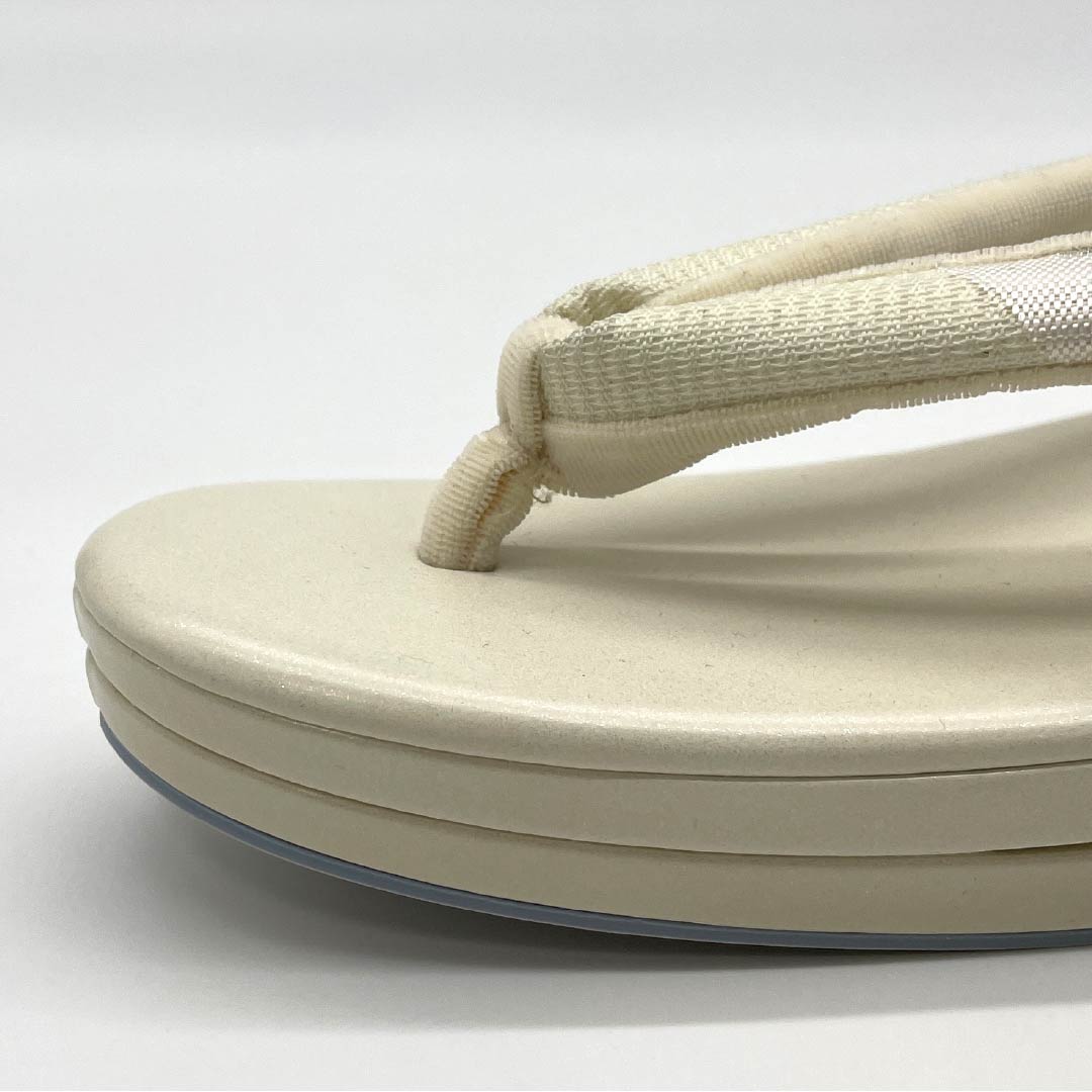 (Like New) Formal Zori Sandals, Synthetic Leather, New Condition, Formal Wear, Formal Kimono, Three-Ply Sole, Length 24.5cm, Size L, White, 1122001281411