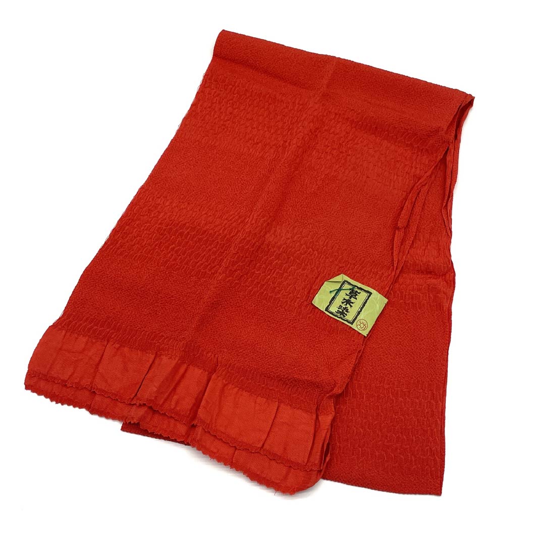 （新古品） 帯締め・帯揚げセット 正絹 NEWランク 赤紅色（あかべにいろ） 草木染め 長さ約159cm 幅約1cm カジュアル 赤系 1141000241312