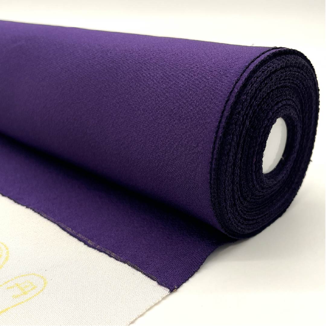 反物 小紋 正絹 茄子紺色（なすこんいろ） 丹後ちりめん 下り藤 花柄 NEWランク 紫系 1130001031920