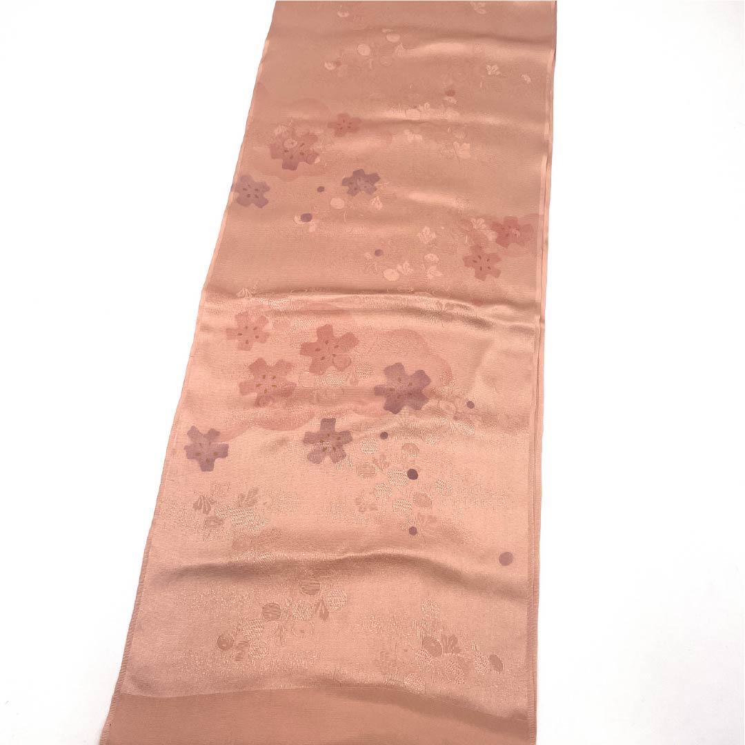 帯揚げ 正絹 Sランク セミフォーマル 東雲色（しののめいろ） 古典柄 花柄 長さ約172cm 幅約29.5cm ピンク系 1136002042913