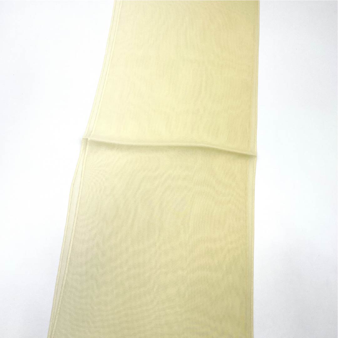 (Like New) Pure Silk Obiage (Sash) - Semi-Formal, Light Egg-Colored, Summer, Gradient, Solid Color, Length: Approx. 180cm, Width: Approx. 29.5cm, Cream-Based, Product Number: 1136002171915
