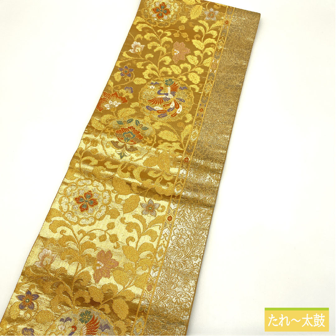 リサイクル着物】袋帯 正絹 Aランク 慶長柄 西陣織 帯丈422cm 六通