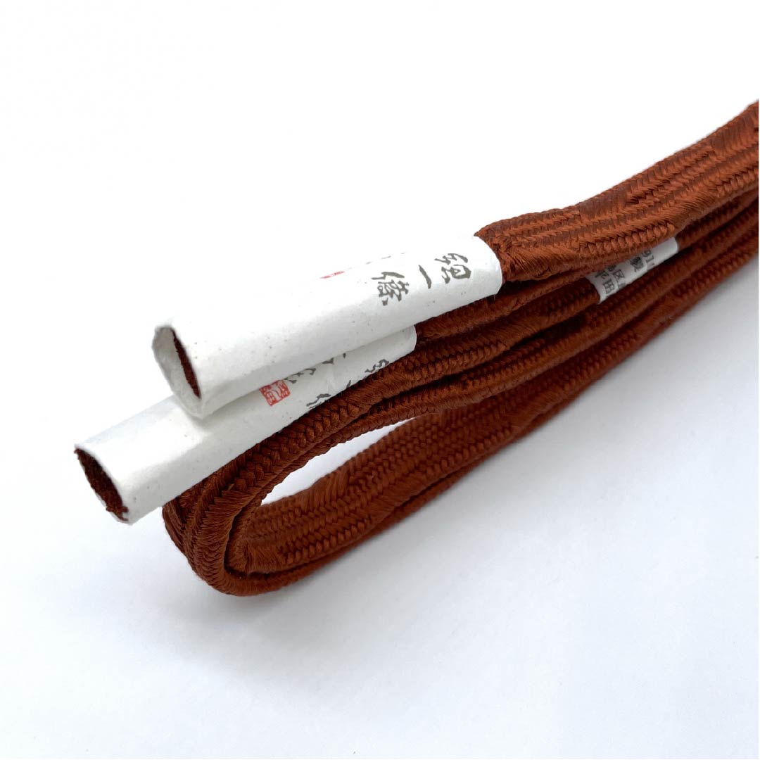 （新古品） 帯締め 正絹 四分紐 赤蘇芳色（あかすおういろ） 平田組紐 貝ノ口浮舟 長尺 長さ約180cm 幅約1.5cm セミフォーマル NEWランク 茶系 1135003341414