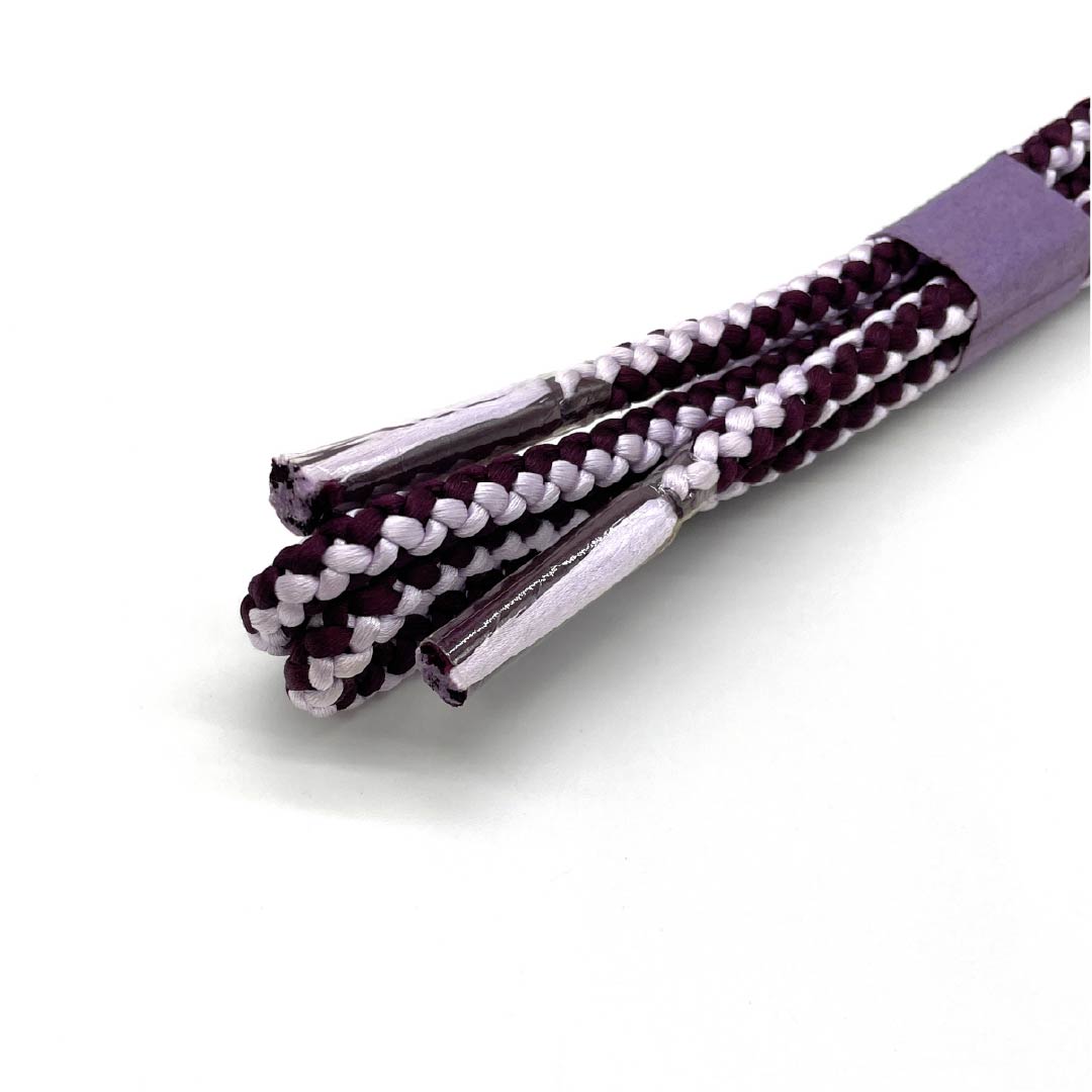 (Like new) Silk Obijime (Sash Band) in Futari Shizukairo (Futari Shizukairo) and Shirafujiiro (Shirafujiiro) with a round braid. Length: approx. 153cm, Width: approx. 1cm. Casual style. Purple. Product code: 1135004701320