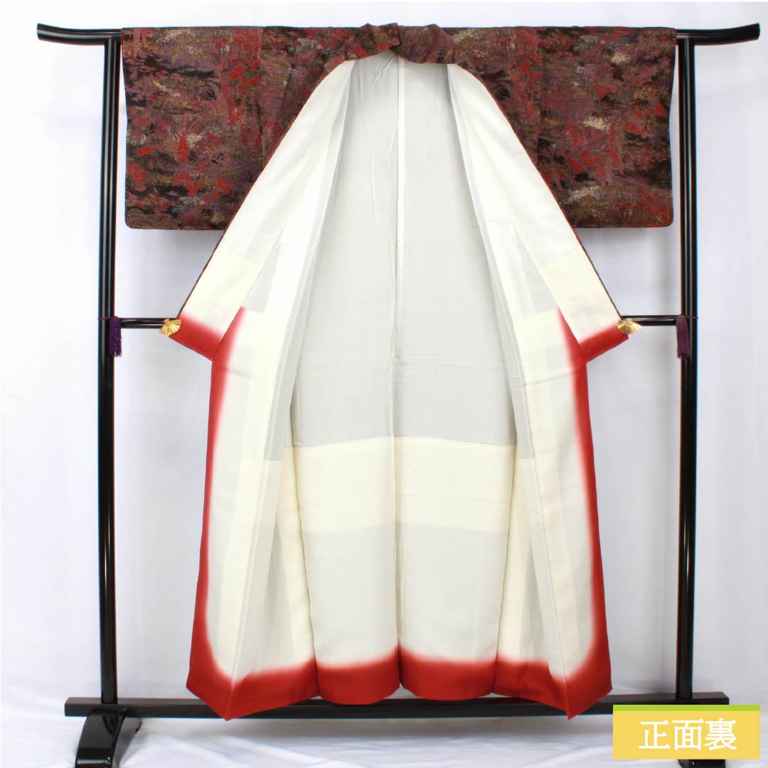 小紋 正絹 身丈153.5cm 裄丈63cm 袷 檳榔子黒色（びんろうじぐろいろ） 型染 古典柄 Sランク 黒系 1115005312210