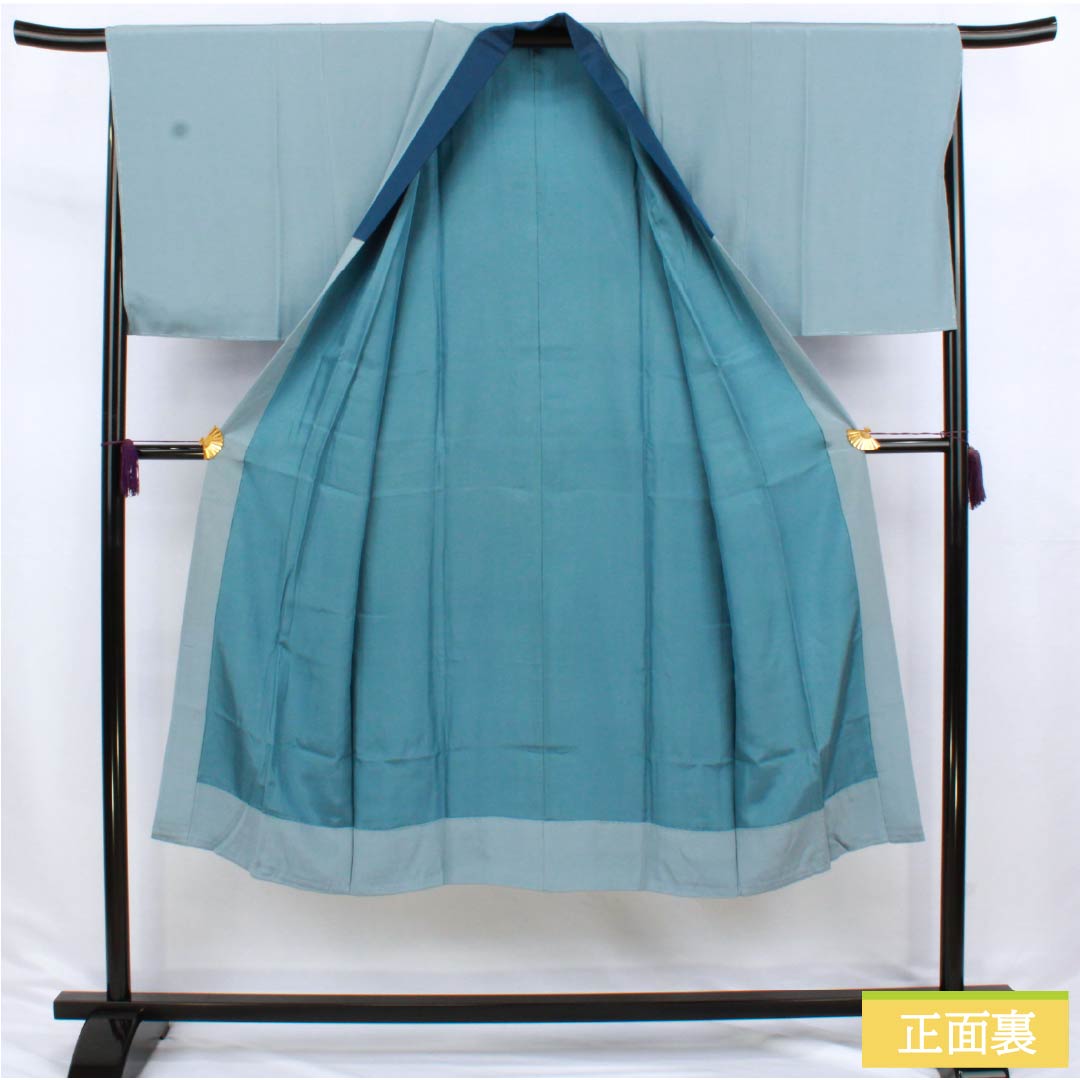 男物長襦袢 正絹 Aランク 身丈137cm 裄丈64.5cm 朧花色（おぼろはないろ） 風景画 単衣 水色系 1140000763324