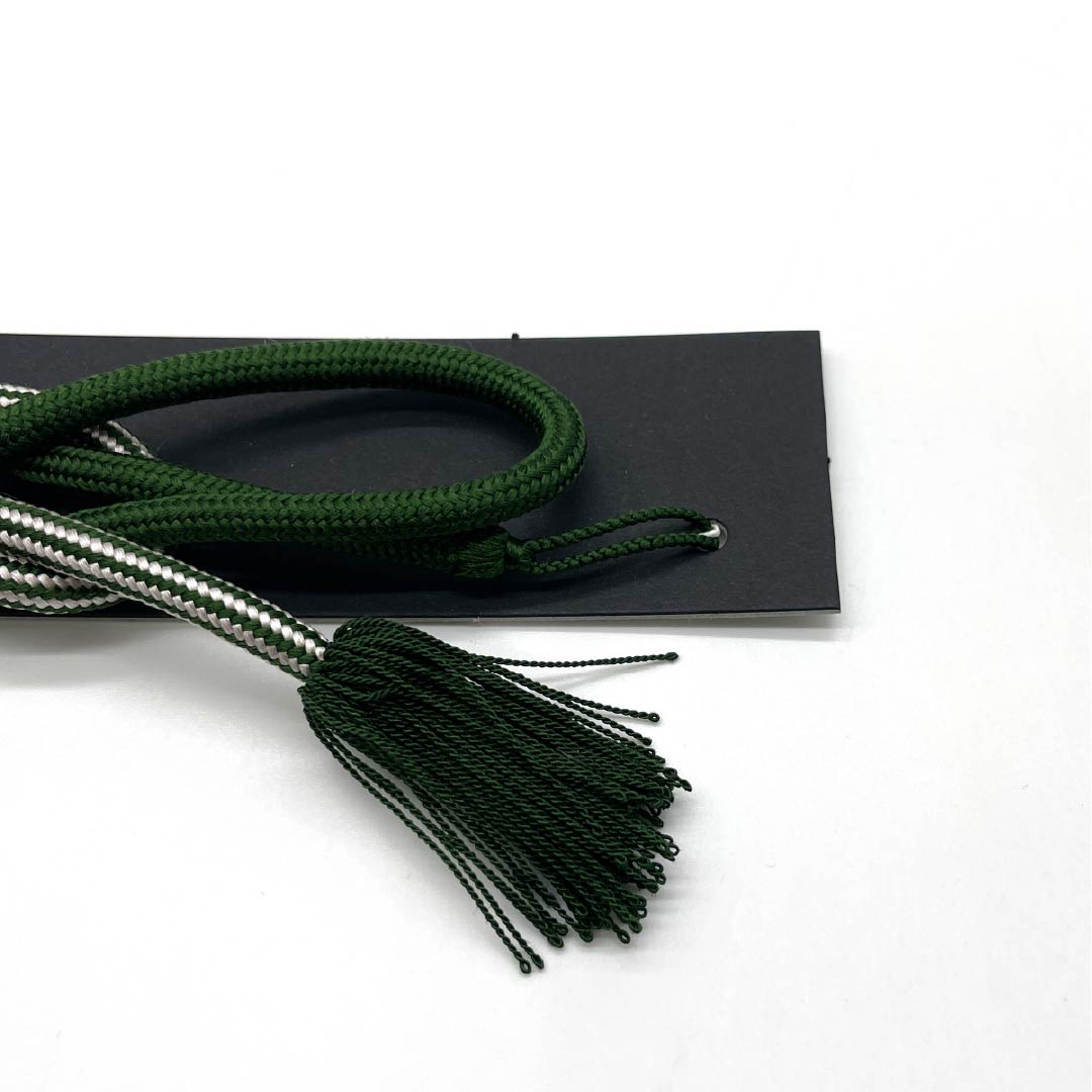 羽織紐 正絹 NEWランク カジュアル 天鵞絨色（びろうどいろ） 撚り房 もろ縄結び 蝶結び 丸組み 緑系 1121000131919