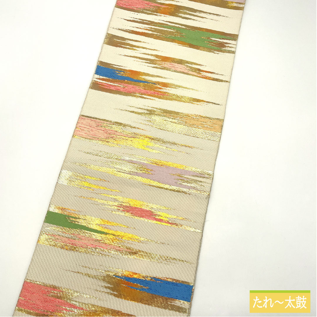 袋帯 正絹 Aランク 環美術織物 西陣織 黎明満山   帯丈420cm 六通 セミフォーマル 白系 1123016523311