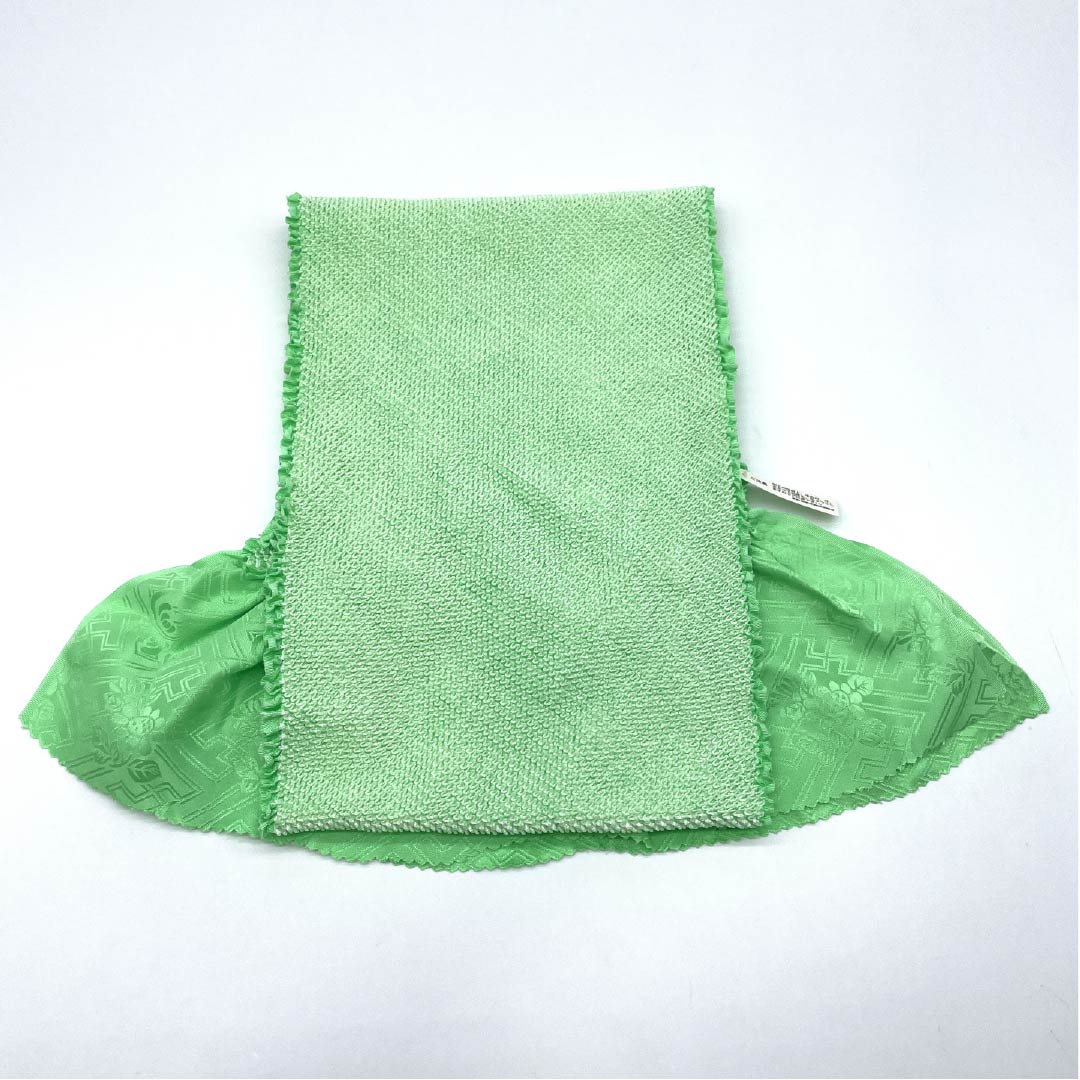 (New old stock) Silk obiage, formal, for furisode, Kanoko tie-dye, length approx. 116cm, width approx. 18cm, new rank, green, 1136000911919