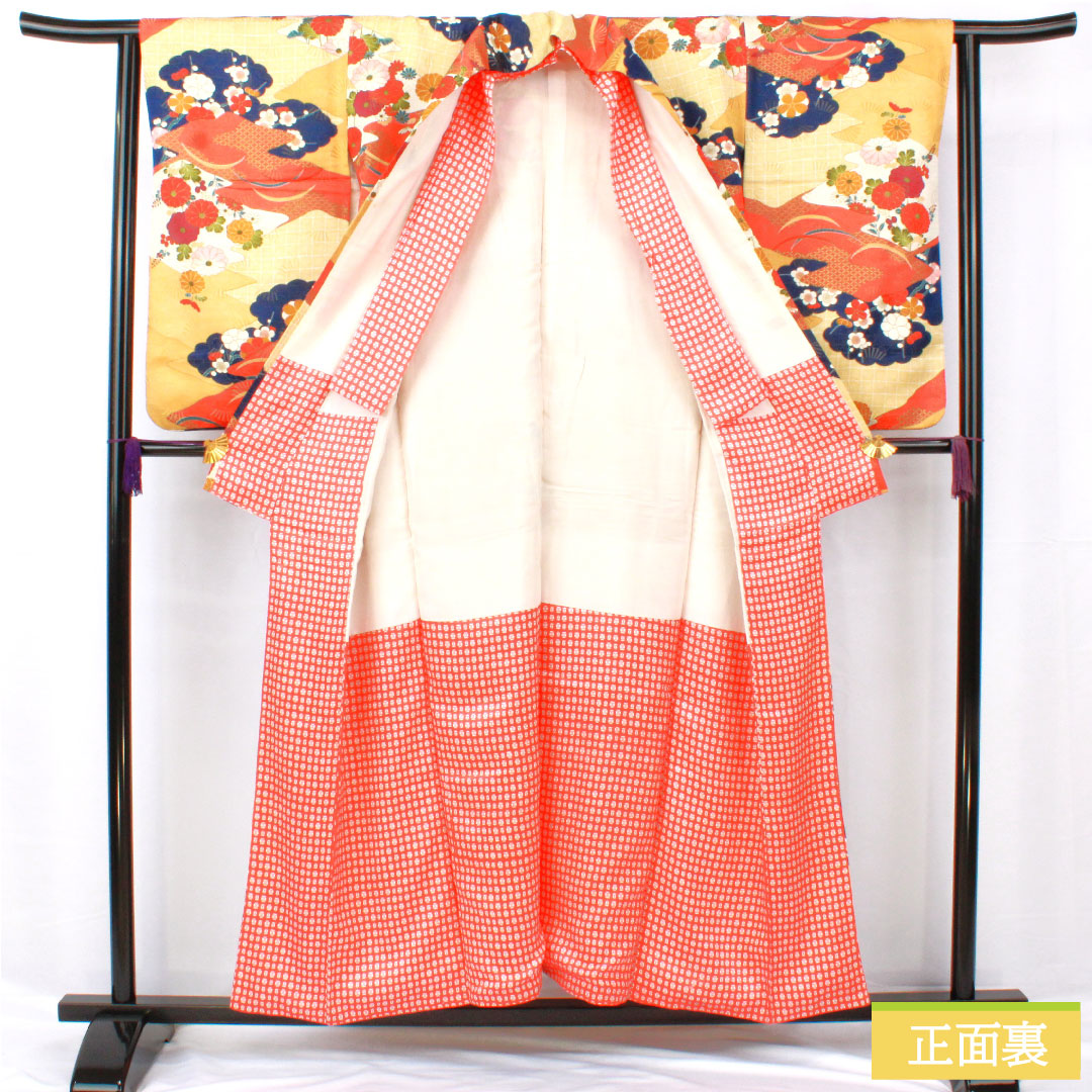 小紋 正絹 身丈153cm 裄丈62cm 袷 京友禅 吉祥文様 Aランク グラデーション系 1115004493299