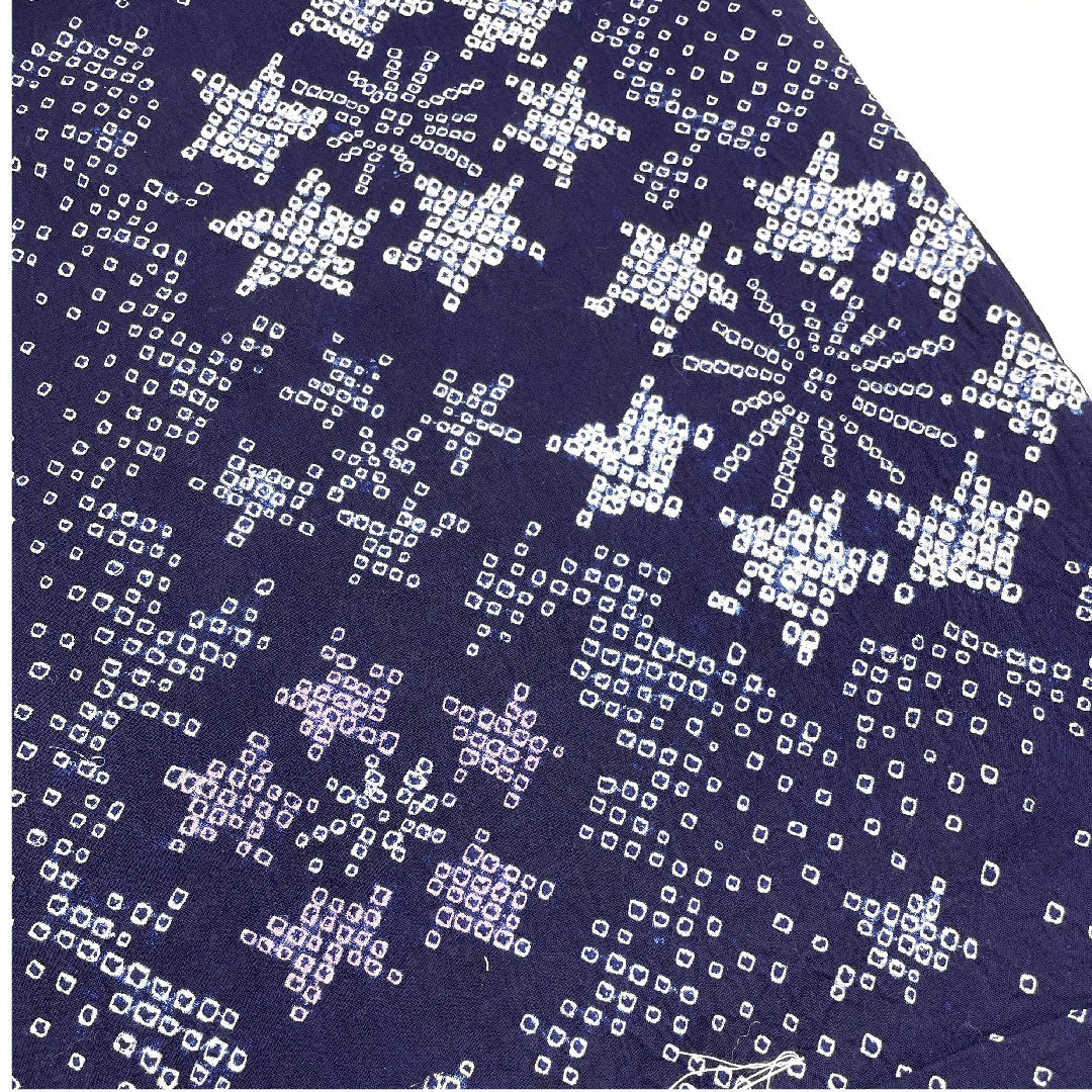 （新品）浴衣 有松鳴海本絞り 身丈163cm 裄丈68cm 雪の結晶 花柄 木綿 NEWランク 単衣 身丈163cm 紺系 1118000781418