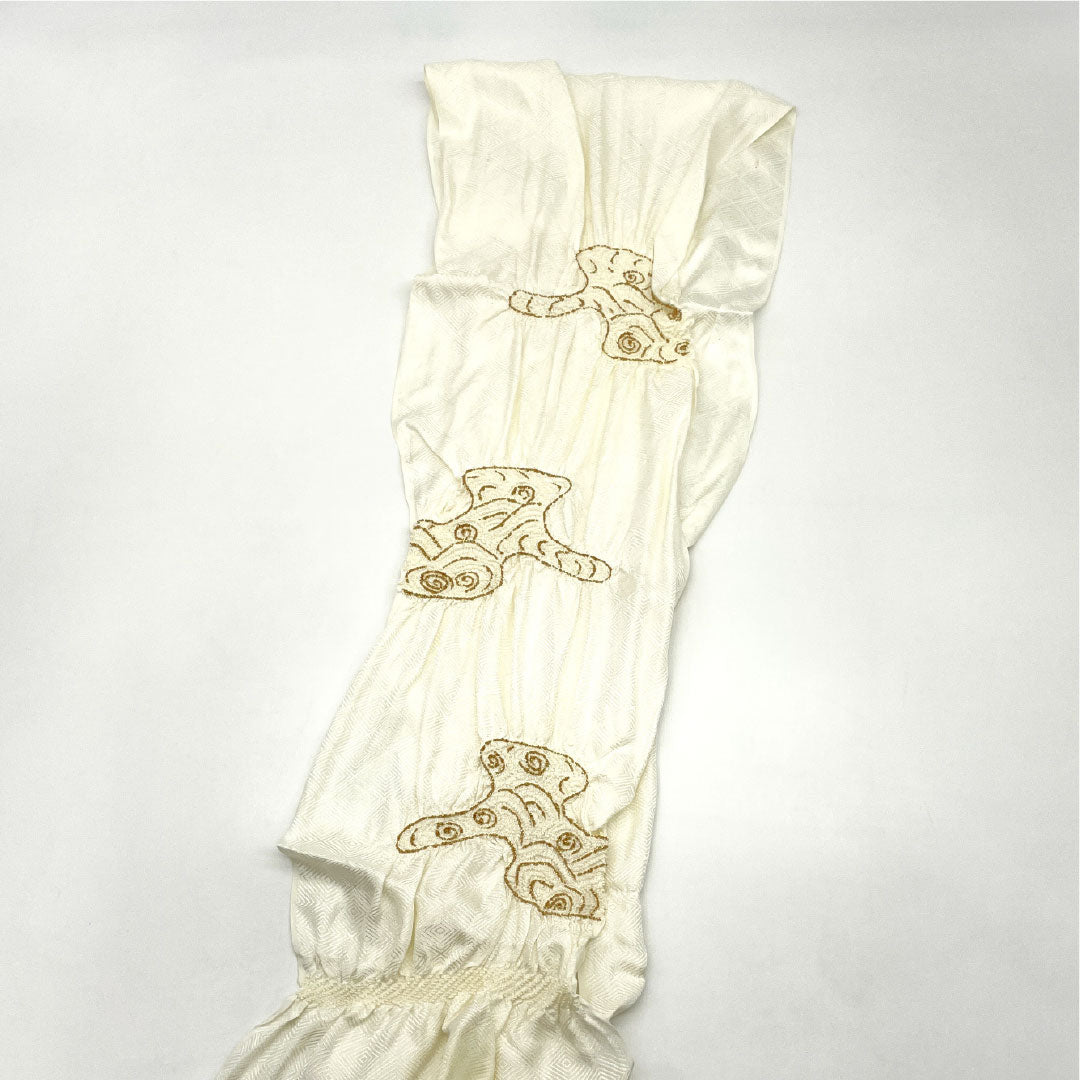 （新古品） 帯締め・帯揚げセット 正絹 Bランク 白色（しろいろ） 乳白色（にゅうはくしょく） 留袖用 古典柄 長さ約160cm 幅約1.6cm フォーマル 白系 1141000444311