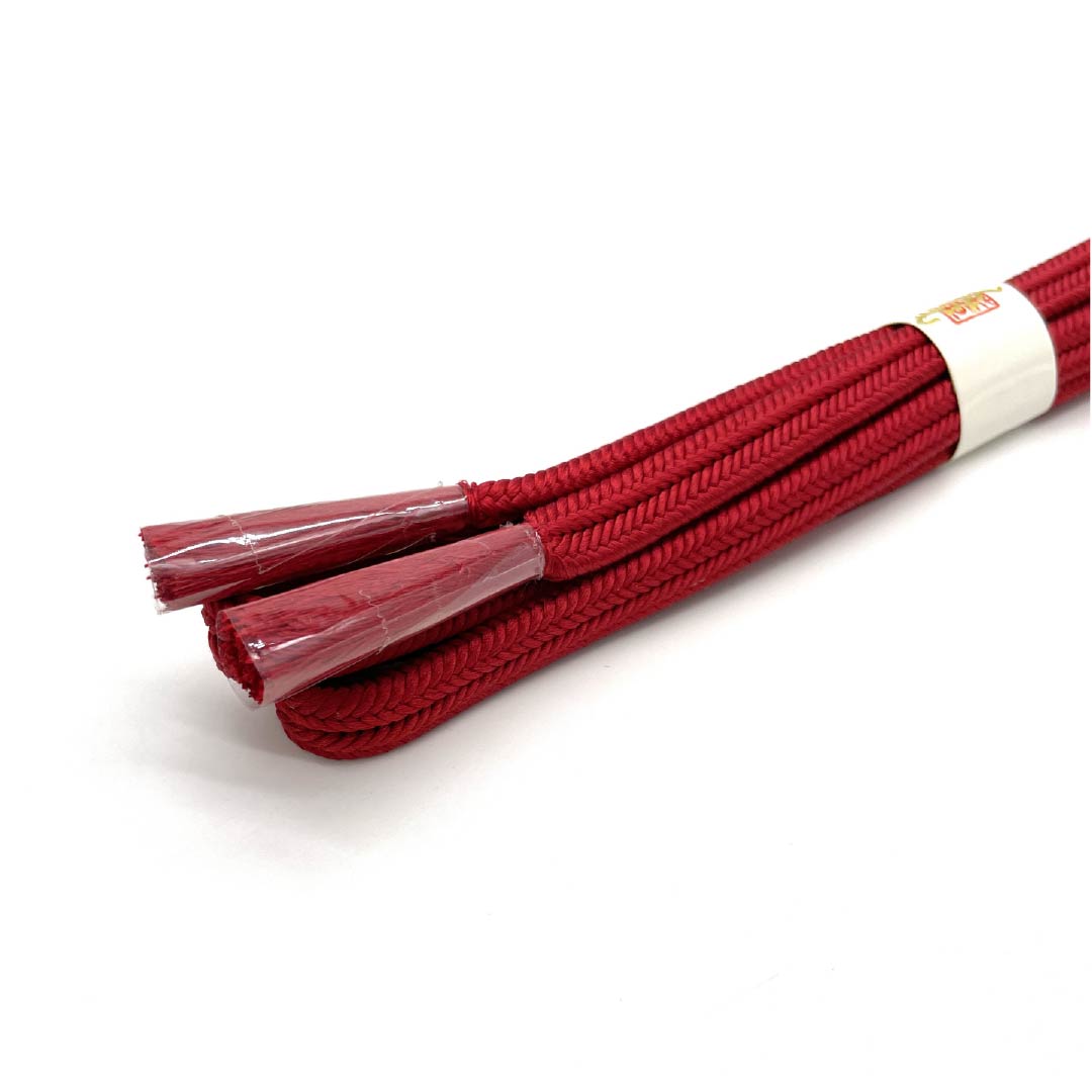 (New old stock) Belt fastener, pure silk, crimson red (beniaka-iro), crown set, new old stock, length approx. 156cm, width approx. 1cm, semi-formal, NEW rank, red, 1135003681312