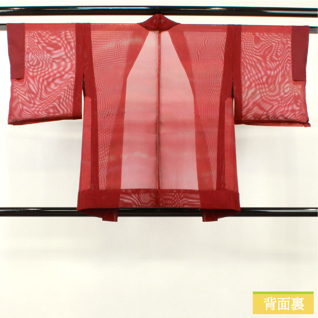 羽織 正絹 身丈76.5cm 裄丈60.5cm 臙脂色（えんじいろ） 夏物 しつけ糸付き 未使用品 Sランク 紗 赤系 1117001002912
