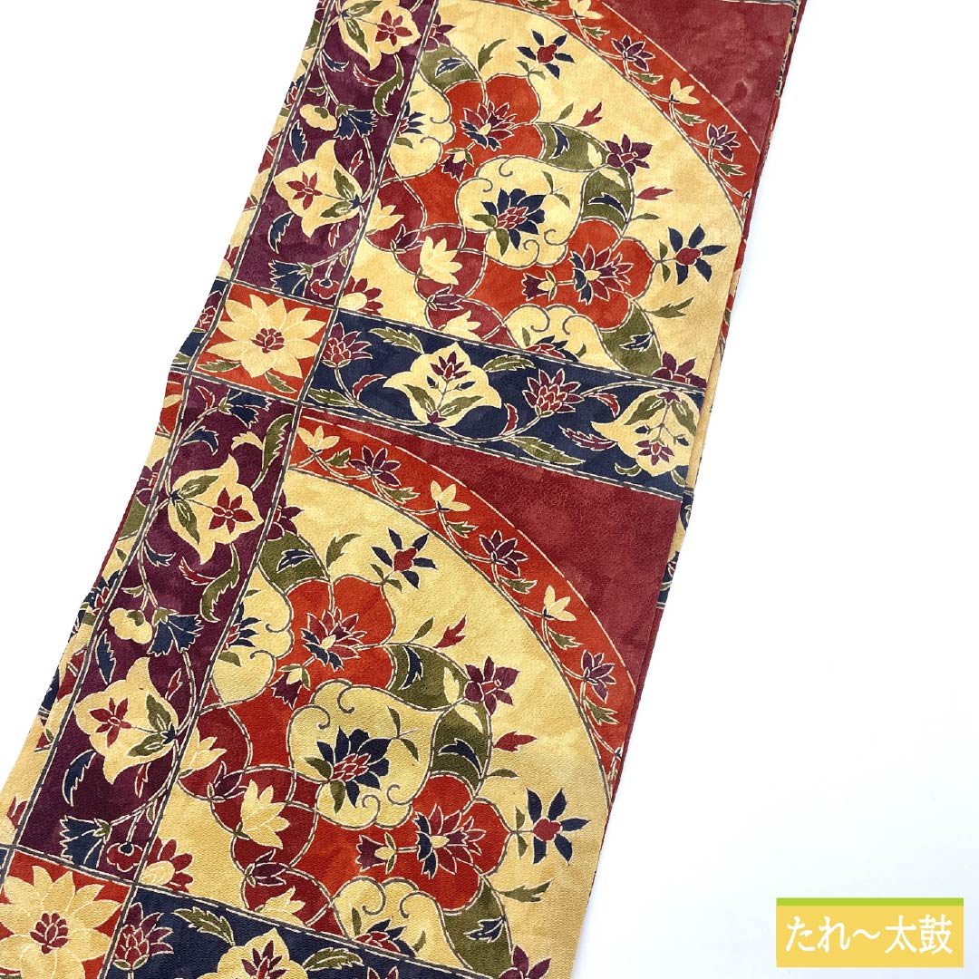 Nagoya Obi, Pure Silk, Grade A, Chirimen Fabric, Stencil Dyed, Length 364cm, Casual, Gradient, 1124009253399, Nagoya Style