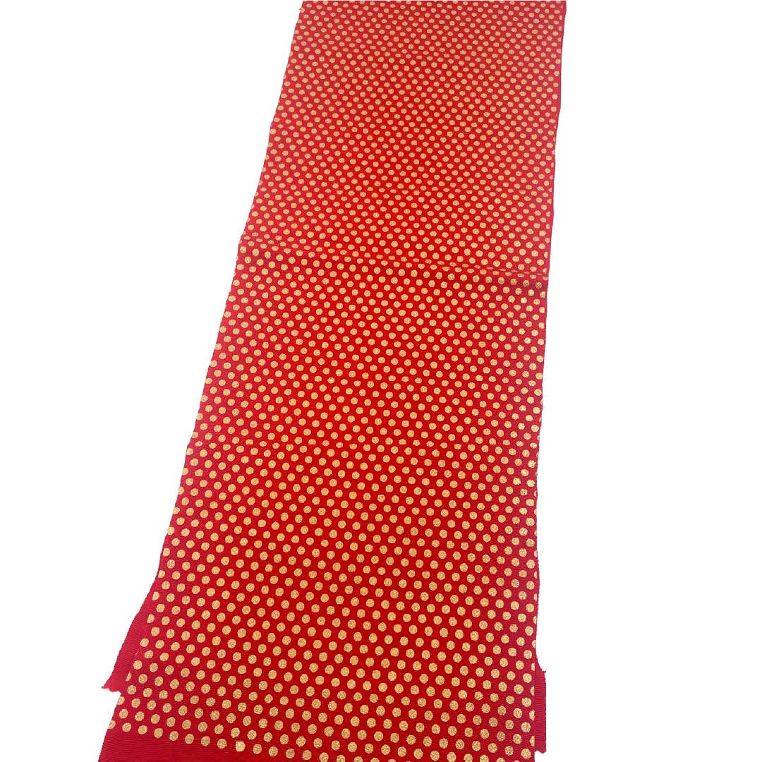 Formal Obiage (Sash) in Pure Silk, S-Rank, Torukoakairo (Toruko Akairo) with Polka Dots, for Furisode Kimono, Approximately 170cm Long, Approximately 28cm Wide, Red, Product Number: 1136002022912