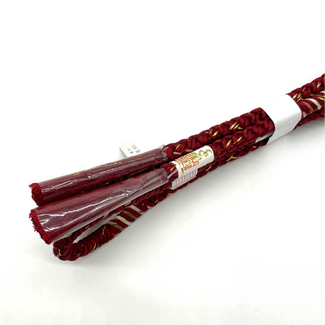 帯締め 正絹 Sランク  海老色（えびいろ） 丸組   長さ約164cm 幅約1cm セミフォーマル 赤系 1135005892312