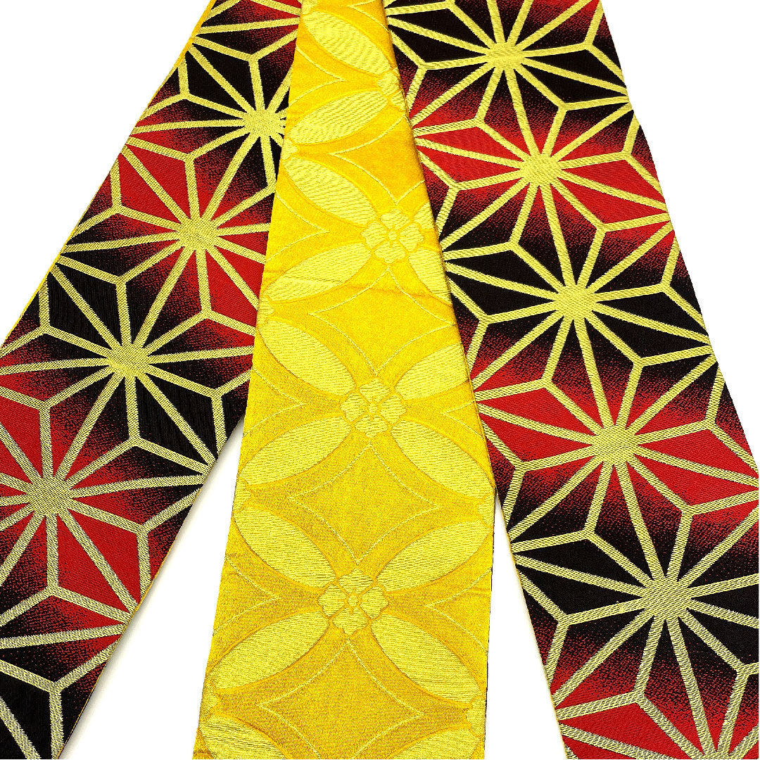 半幅帯 リバーシブル 麻の葉 帯丈342cm ポリエステル グラデーション系 Sランク 1125000222999