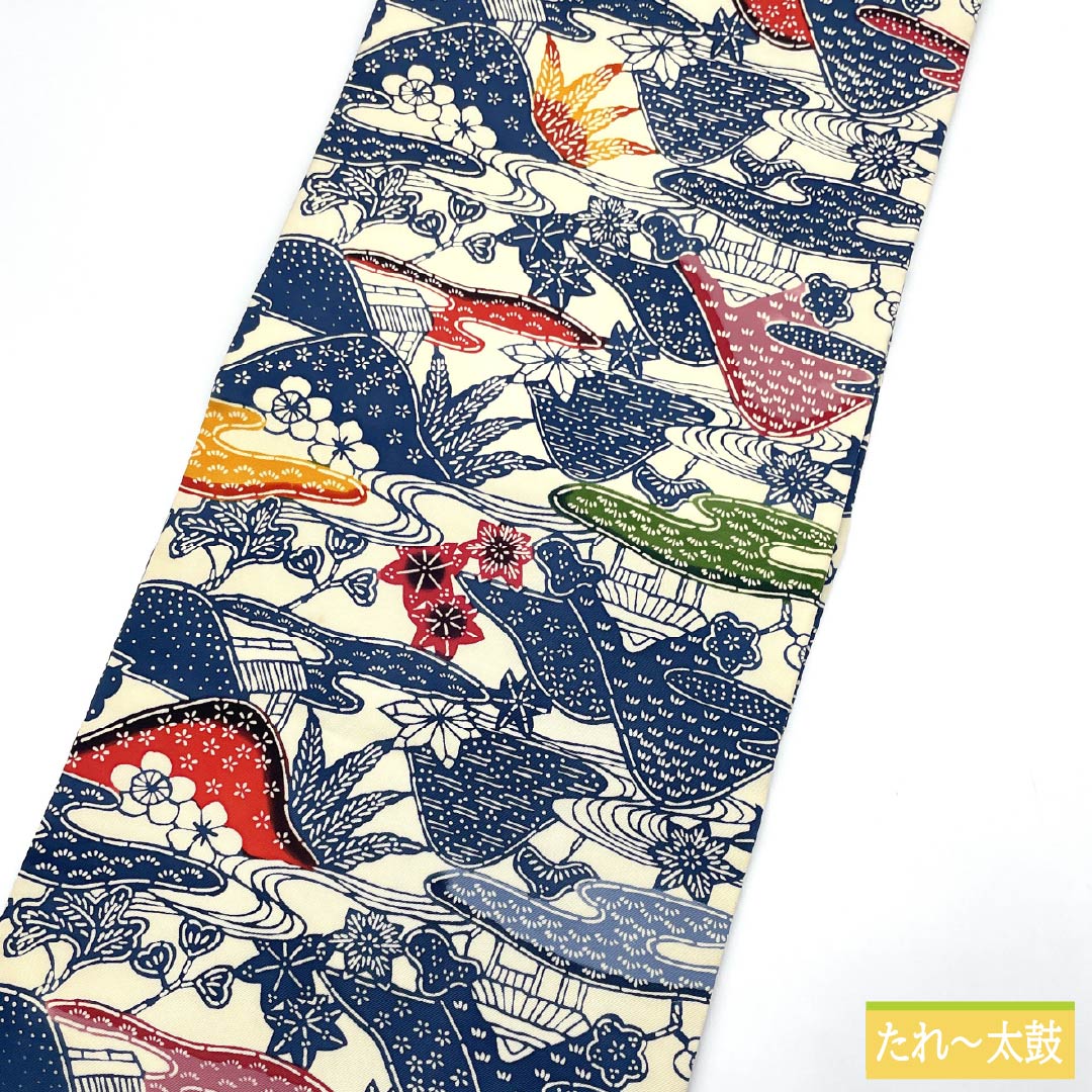 Nagoya Obi, Pure Silk, Grade A, White, Shiose, Kyoto Bingata, Toyama, Length 358cm, Full Length, Casual, White, Item Number 1124009203311, Nagoya Style