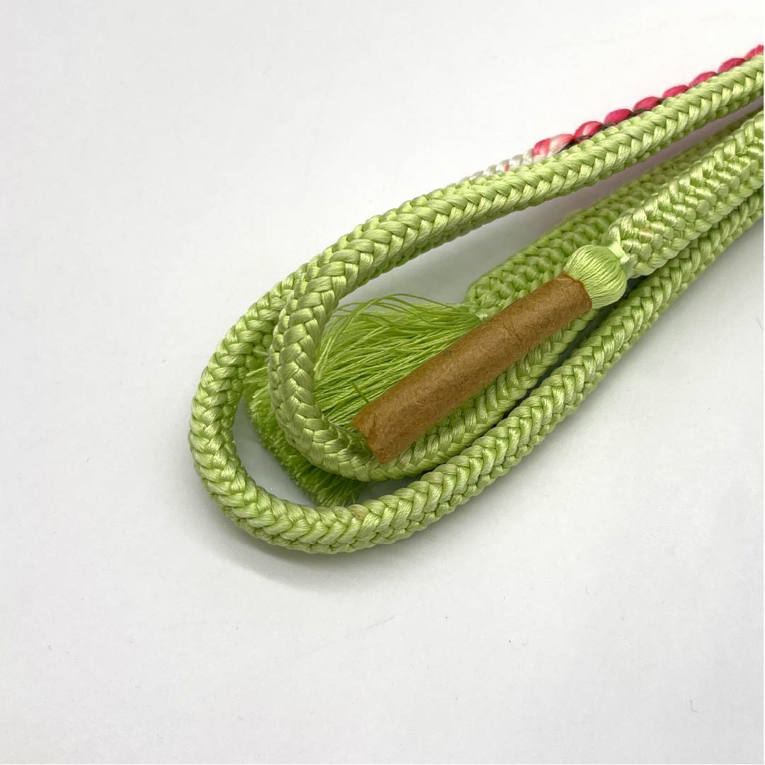 （新古品） 帯締め 正絹 NEWランク 黄浅緑色（きあさみどりいろ） 長さ約155cm 幅約0.8cm セミフォーマル 緑系 1135004411319