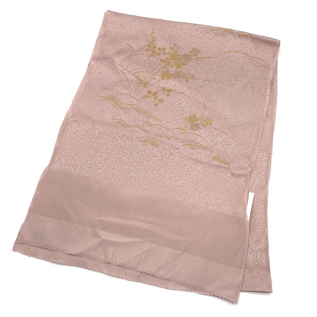 Obiage silk S rank semi-formal pale red (arasomeiro) floral design length approx. 173cm width approx. 30cm pink系 1136002772913