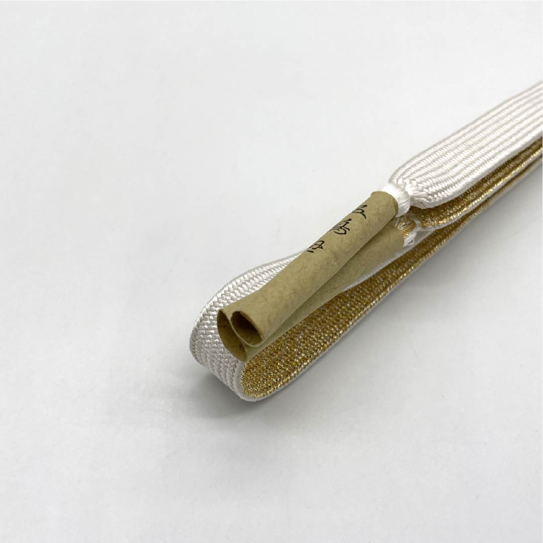 （新古品） 帯締め 正絹 NEWランク 五嶋紐 留袖用 手ぐみ 長さ約170cm 幅約1.6cm フォーマル 白系 1135004861411