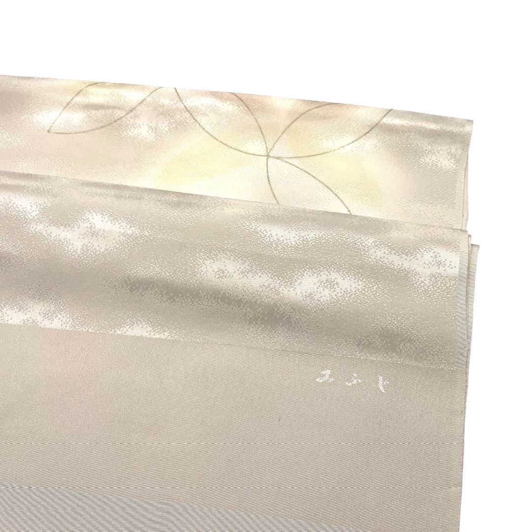 帯揚げ 正絹 Sランク セミフォーマル 真珠色（しんじゅいろ） 七宝崩し 古典柄 長尺 長さ約184cm 幅約32cm グレー系 1136003562922