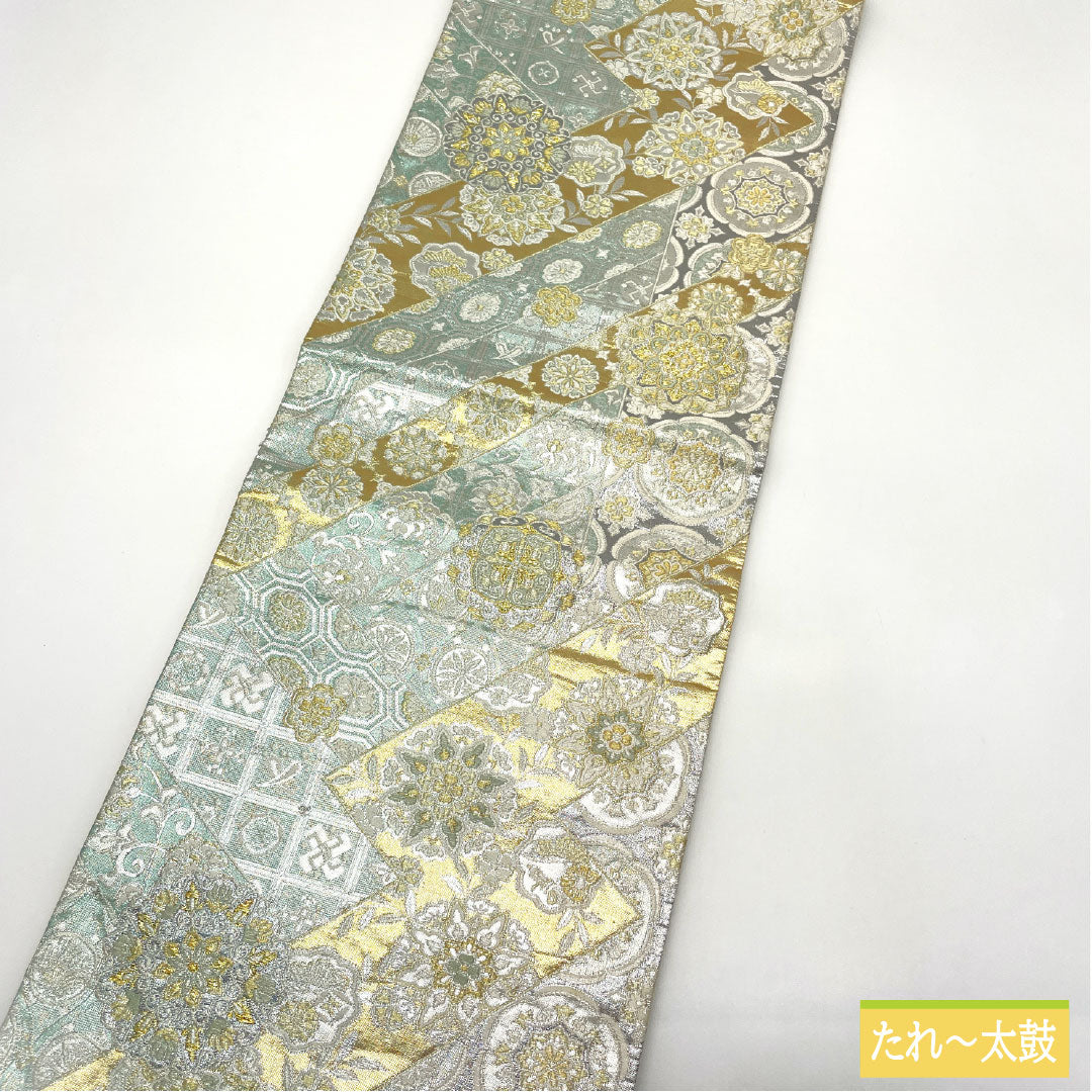 リサイクル着物】袋帯 正絹 Aランク 西陣織 吉祥文様 帯丈440cm 六通