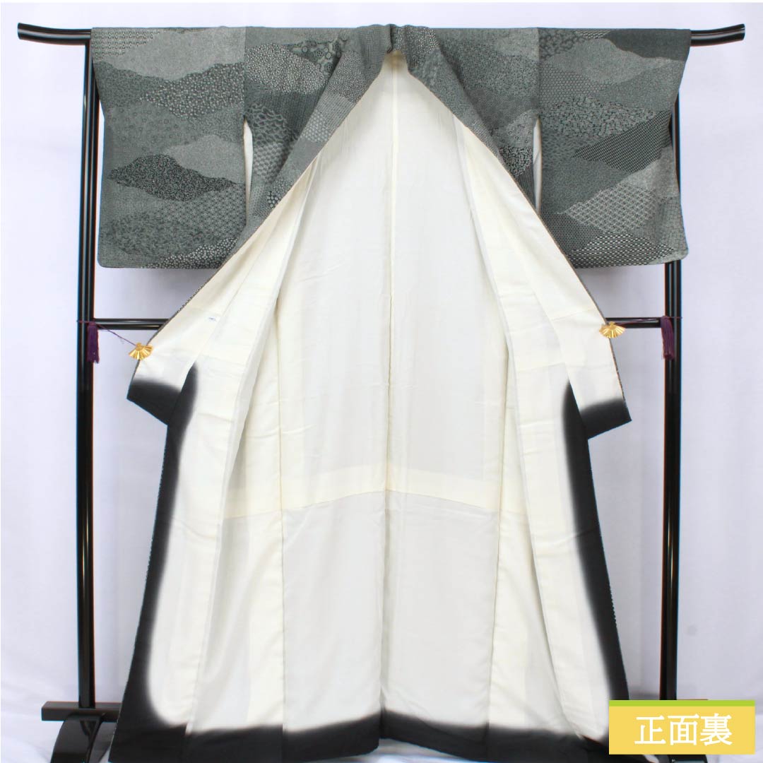 リサイクル着物】小紋 正絹 Sランク 身丈164.5cm 裄丈66.5cm 袷 金田染