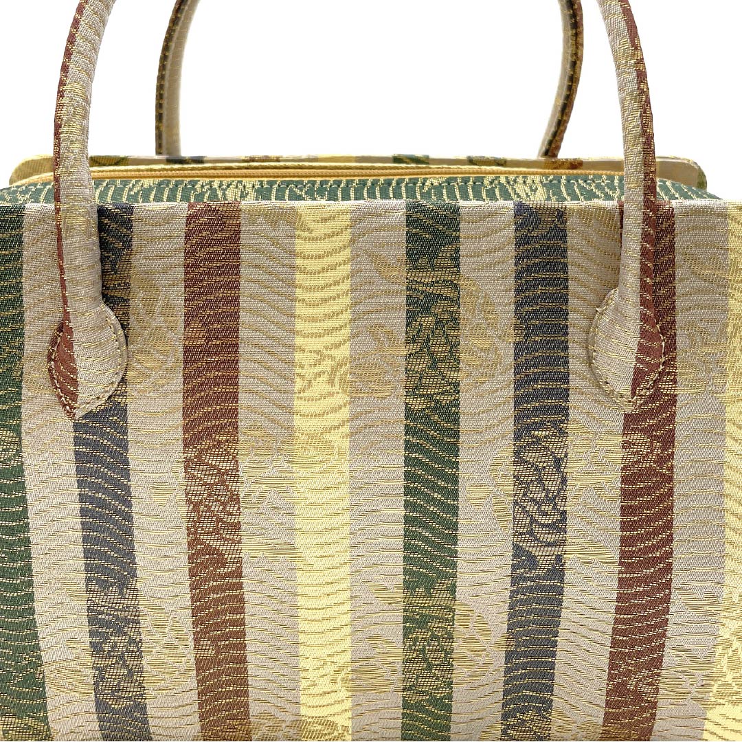 Casual Japanese style bag, silk grey, Rikyu bag, rough sea pattern, classic design, grey, S rank, 113900058222