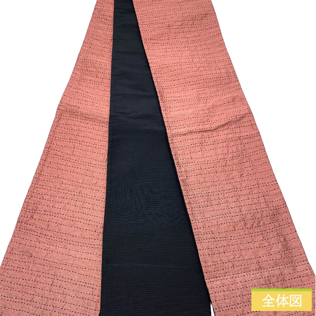 半幅帯 ポリエステル Sランク 刺し子風 帯丈368cm ピンク系 1125004632313