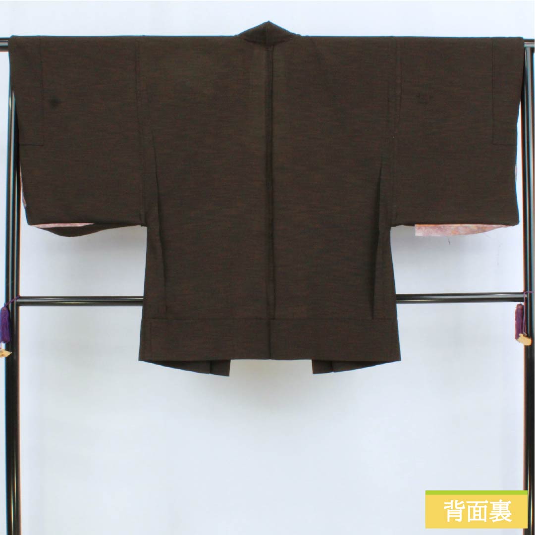 男物 正絹 Aランク 身丈cm 裄丈cm  黒鼠色（くろねずいろ） 茶系 1119001203114