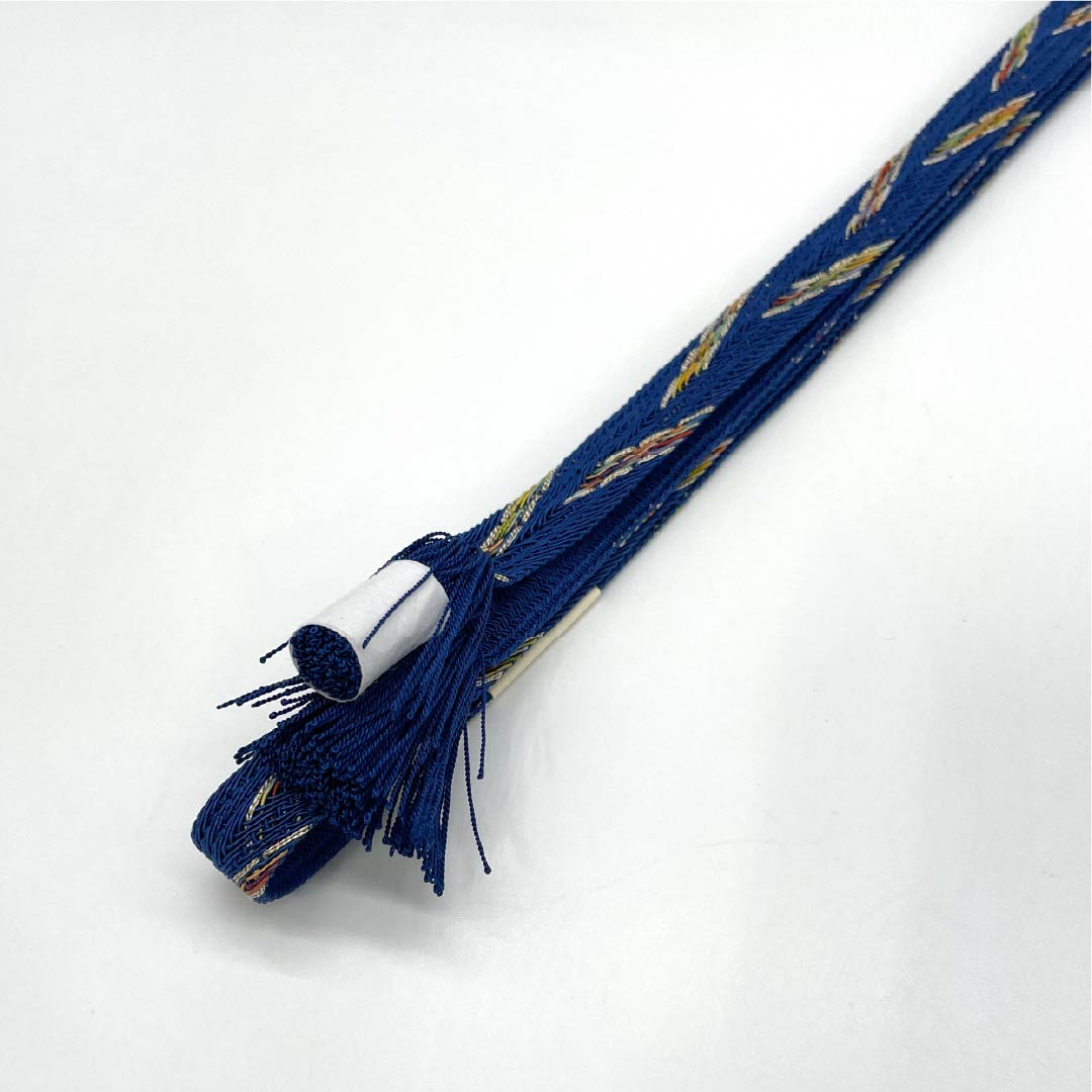(新品)帯締め 正絹 NEWランク  韓藍色（からあいいろ） 翠嵐工房 単衣用 夏用 長さ約165cm 幅約1.5cm セミフォーマル 紺系 1135005461318