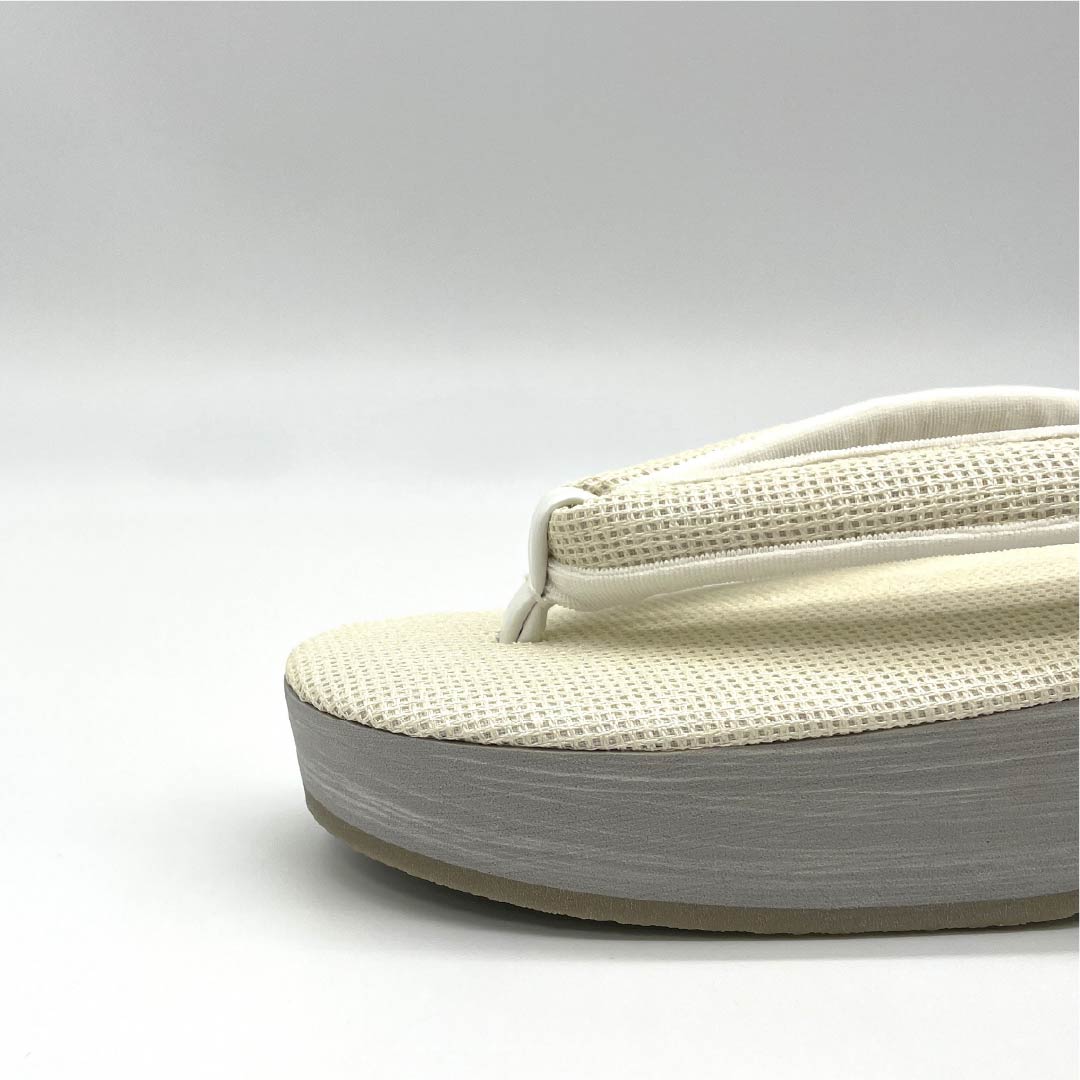 (Like New) EVA Zori Sandals, New Condition, Casual, Sisal, Linen, Summer, Length 24.5cm, Size L, White, Item Number 1122001521411