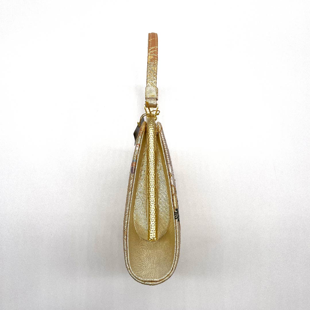 (New old stock) Formal sandal and bag set, gold color, unused, for Tomesode, classic pattern, M size, gold, S rank, 1133000072321