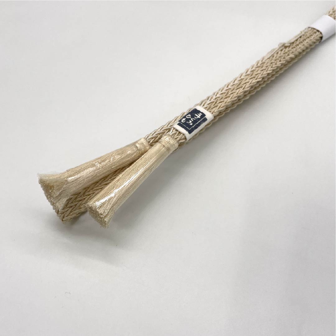 (New) Obijime Silk NEW Rank Neriiro (cream) For unlined kimonos, for summer Approx. 162cm long, approx. 1.2cm wide Casual, beige-toned 1135005731325