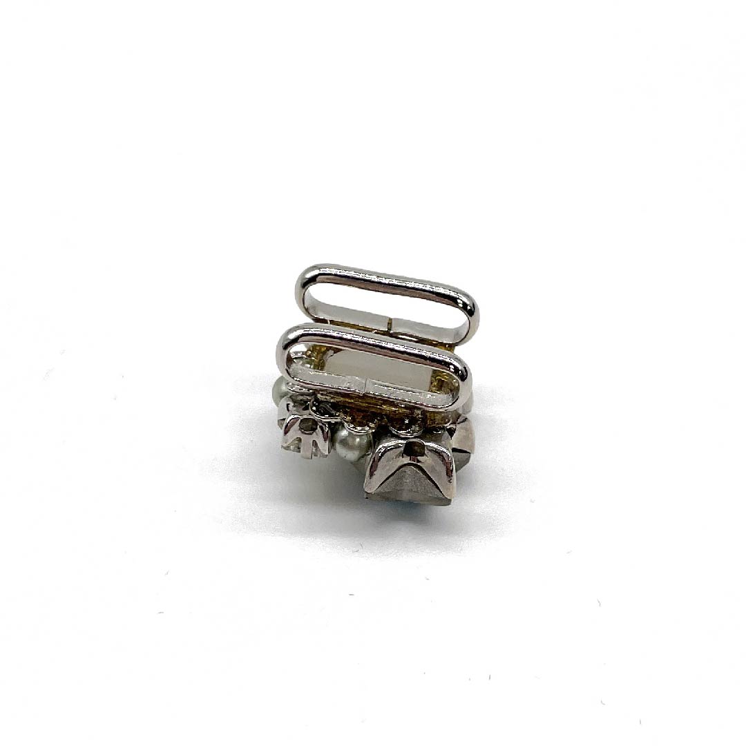 (New old stock) Obidome Other Casual Rhinestone Pearl Star Length approx. 2cm Width approx. 2cm S rank Silver 1137000892922