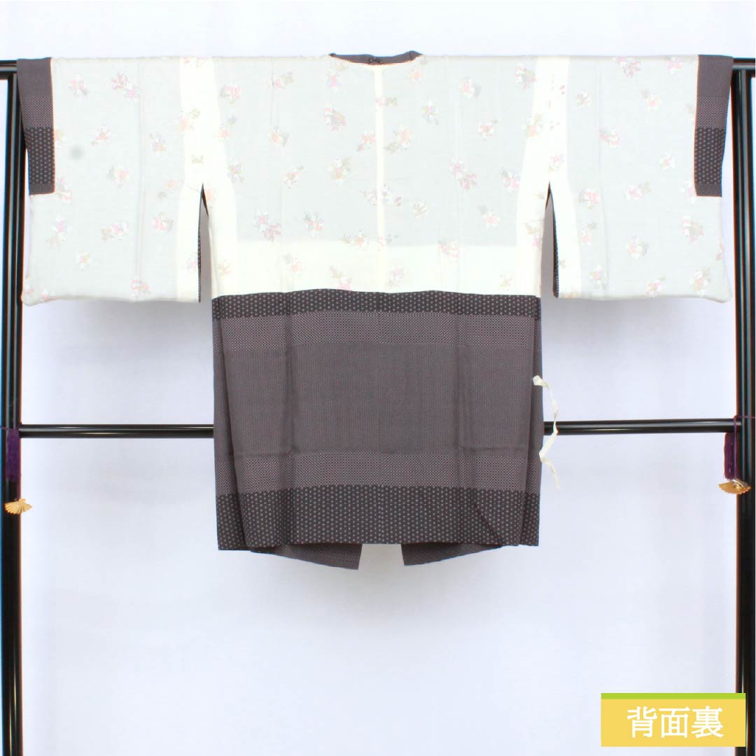 道行コート 正絹 Aランク 身丈89cm 裄丈65cm 鳩羽色（はとばいろ） 江戸小紋 袷 紫系 1117001433920
