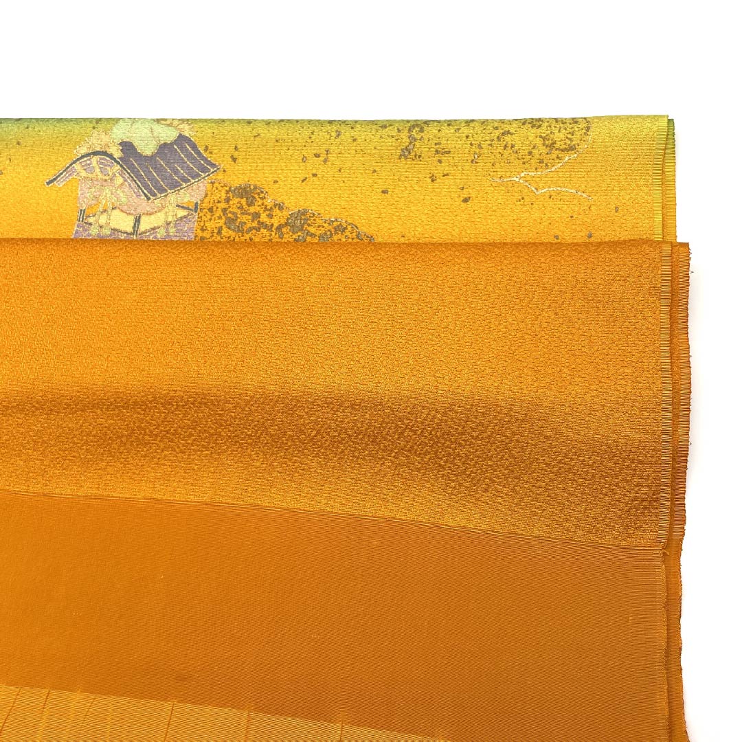 Obiage Silk S rank Semi-formal Orange (daidaiiro) Bluish Green (hekishoku) Spear Bi-color Length approx. 173cm Width approx. 30cm Gradation 1136004062999