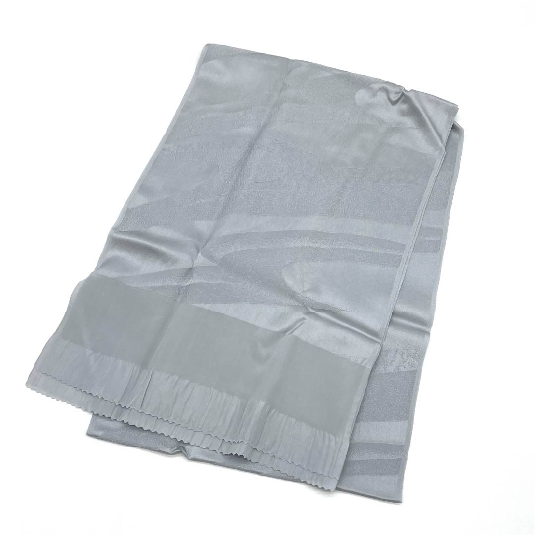 （新古品） 帯締め・帯揚げセット 正絹 NEWランク 鉛色（なまりいろ） 水銀色（すいぎんいろ） 喪服用 長さ約169cm 幅約1.4cm フォーマル グレー系 1141000211322
