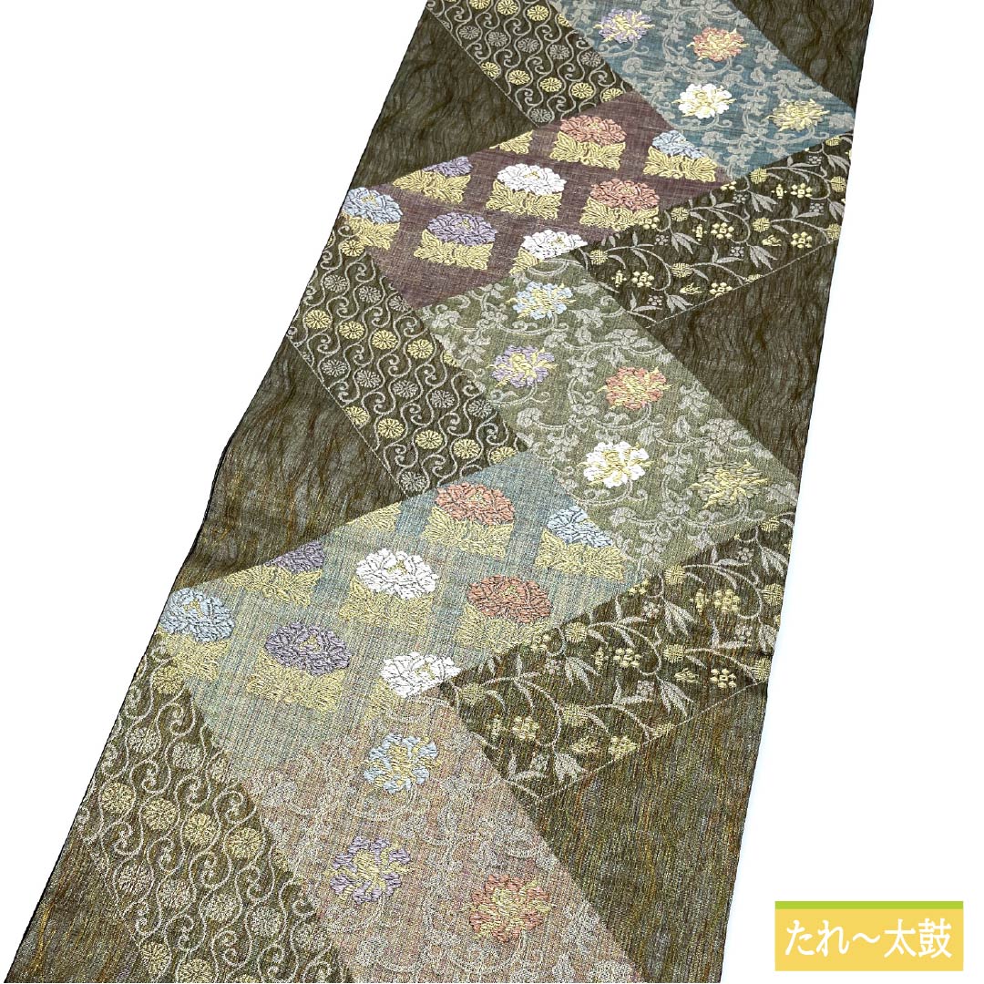 袋帯 正絹 留袖用 波絹 三重織 オールシーズン 帯丈440cm Sランク 六通 フォーマル グラデーション系 1123013422399