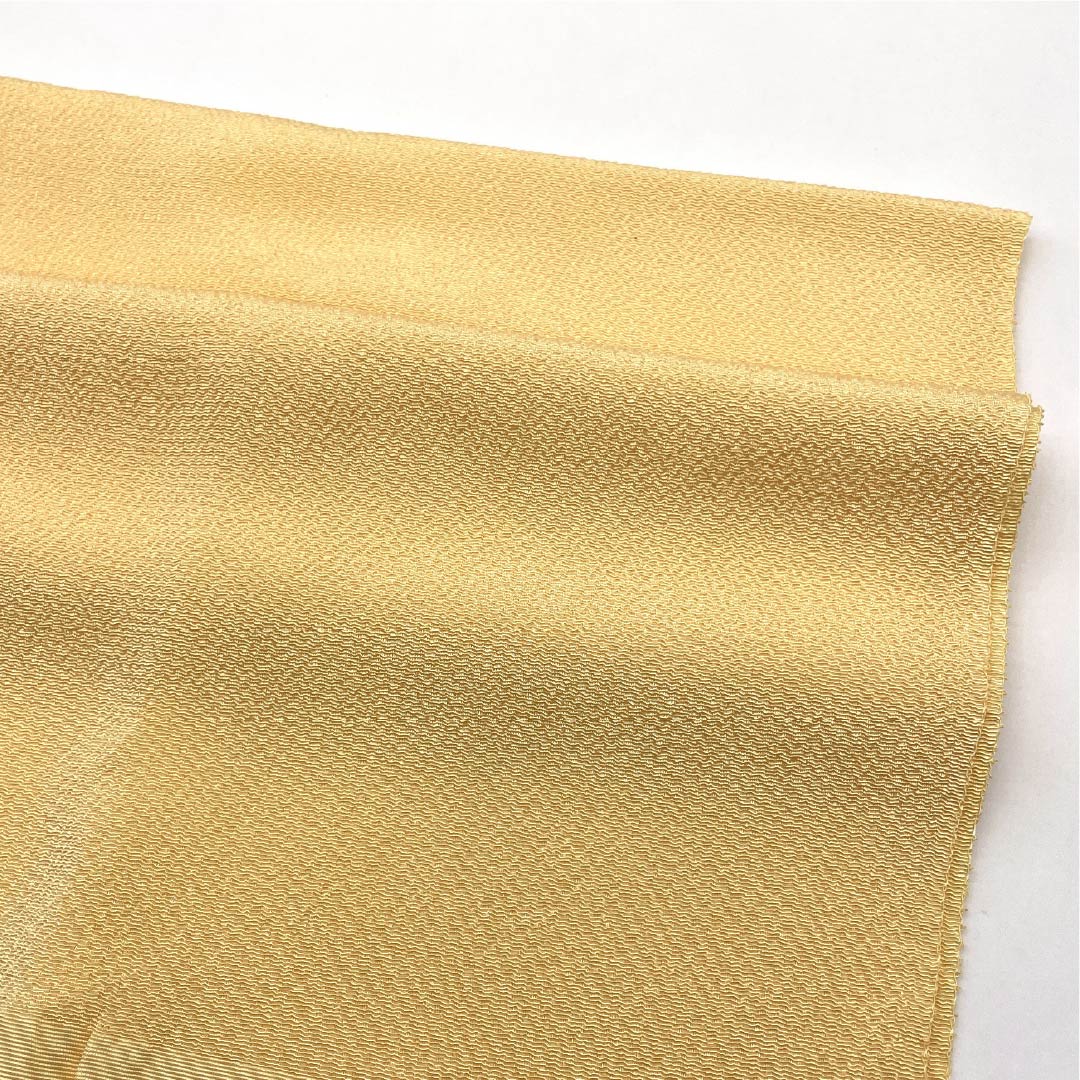 帯揚げ 正絹 Sランク カジュアル 薄柑子色（うすこうじいろ） ちりめん 無地 長さ約174cm 幅約28cm 黄系 1136004532923