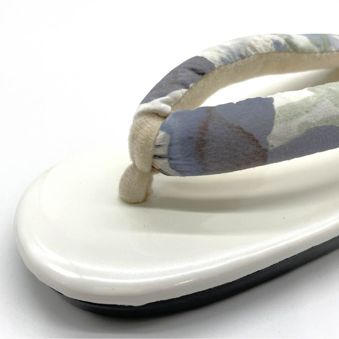 (New old stock) Sandals, urethane, casual, free size, for rainy days, floral pattern, length 24cm, size L, white, NEW rank, 1122001261411