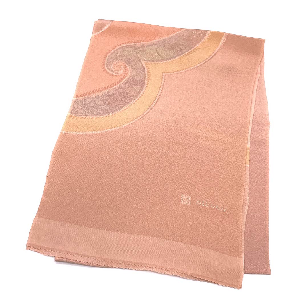 Obiage silk S-rank semi-formal Shinonomeiro Tango Chirimen abstract pattern length approx. 173cm width approx. 30cm pink 1136002932913