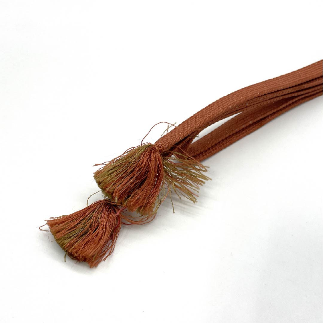 帯締め 正絹 Sランク 三分紐 樺色（かばいろ） 帯留め用   長さ約145cm 幅約1cm カジュアル 茶系 1135005962314