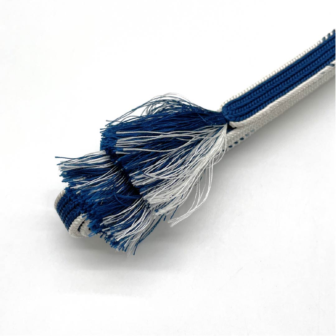 (Like new) Silk Obijime (Sash Band) in Indigo Blue, Simple Style, Approximately 155cm Long, 1.4cm Wide, Casual, Blue, Item Number: 1135004691317