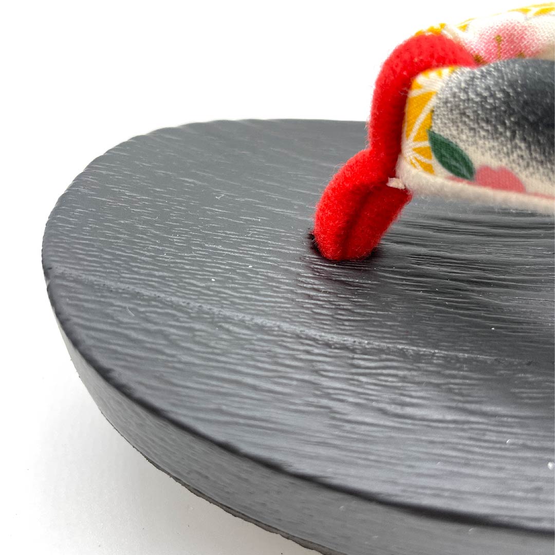 （新品未使用品）下駄 菊 桜 梅 麻の葉 亀甲 XLサイズ 黒系 NEWランク 1122001031510