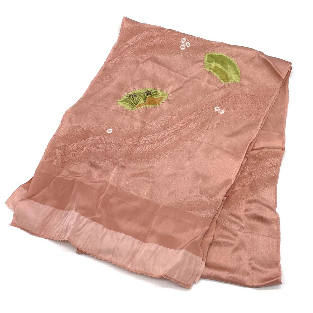 （新古品） 帯締め・帯揚げセット 正絹 Sランク 東雲色（しののめいろ） 部分絞り 長さ約160cm 幅約1.5cm セミフォーマル ピンク系 1141000122313