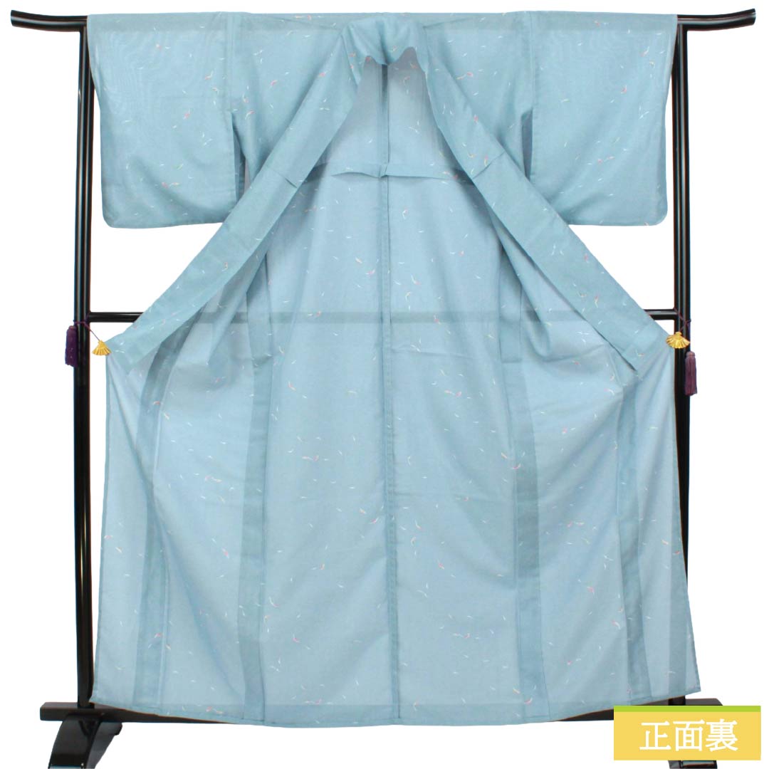 リサイクル着物】夏物 ポリエステル 小紋 Sランク 身丈162cm 裄丈65cm