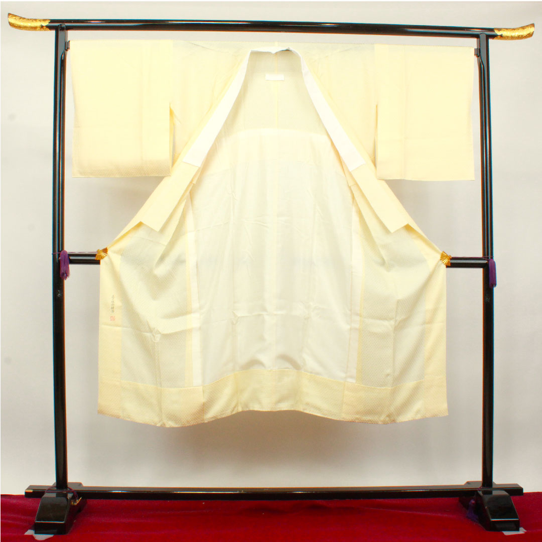長襦袢 正絹 身丈132cm 裄丈71cm 単衣  フォーマル 鱗模様  Sランク クリーム系 1129000592315